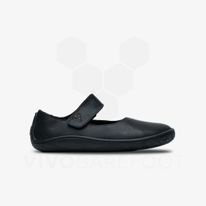 Vivobarefoot Addis Wyn Čevlji Otroški Črne | SI381VJ