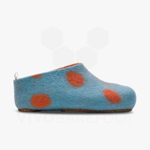 Vivobarefoot MIM Felt Slipper Otroški Svetlo Turkizna Oranžne | SI433VJ