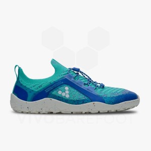 Vivobarefoot Primus Trail Knit FG Pohodni Čevlji Ženski Modre Zelene | SI182MM